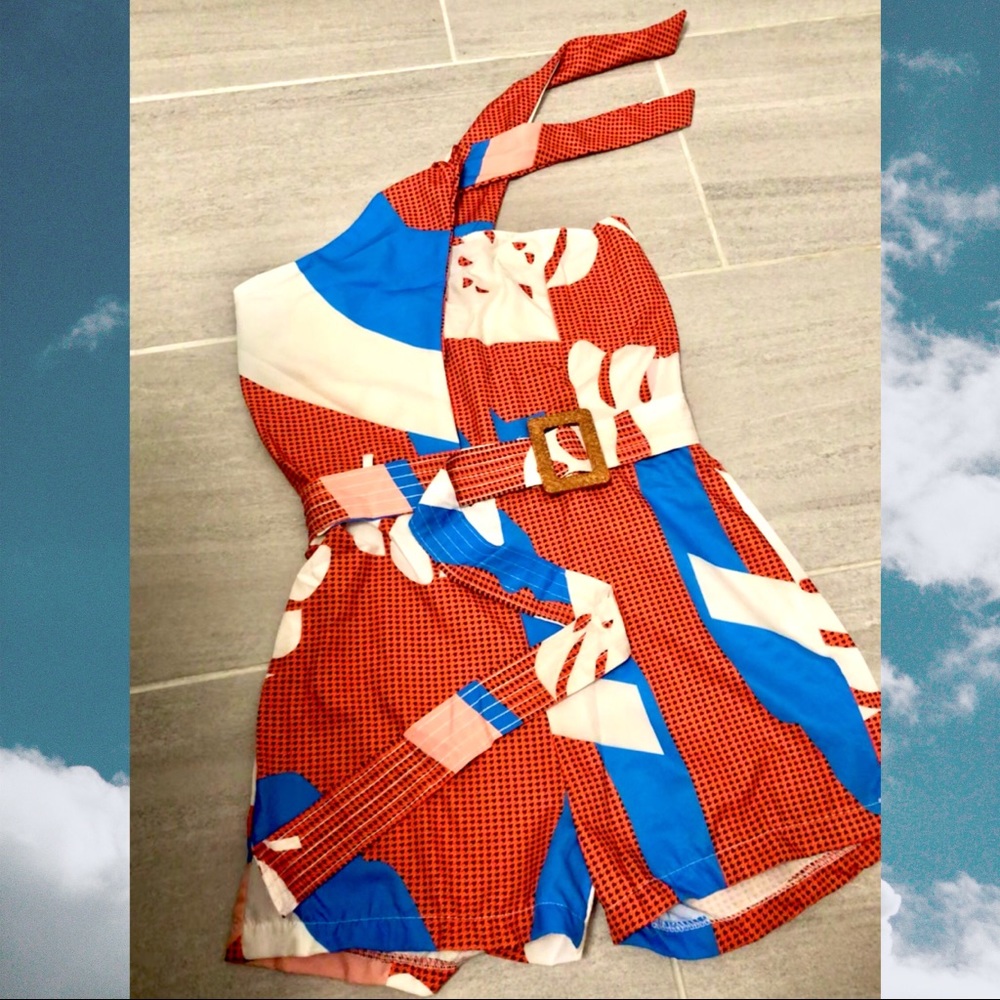 Tie-Up One Shoulder Romper